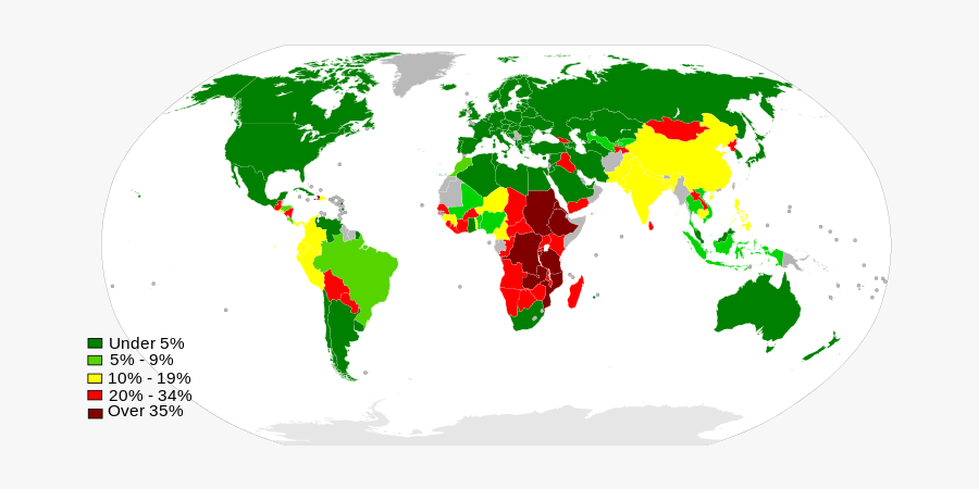 Clipart World World Hunger - World Map, Transparent Clipart
