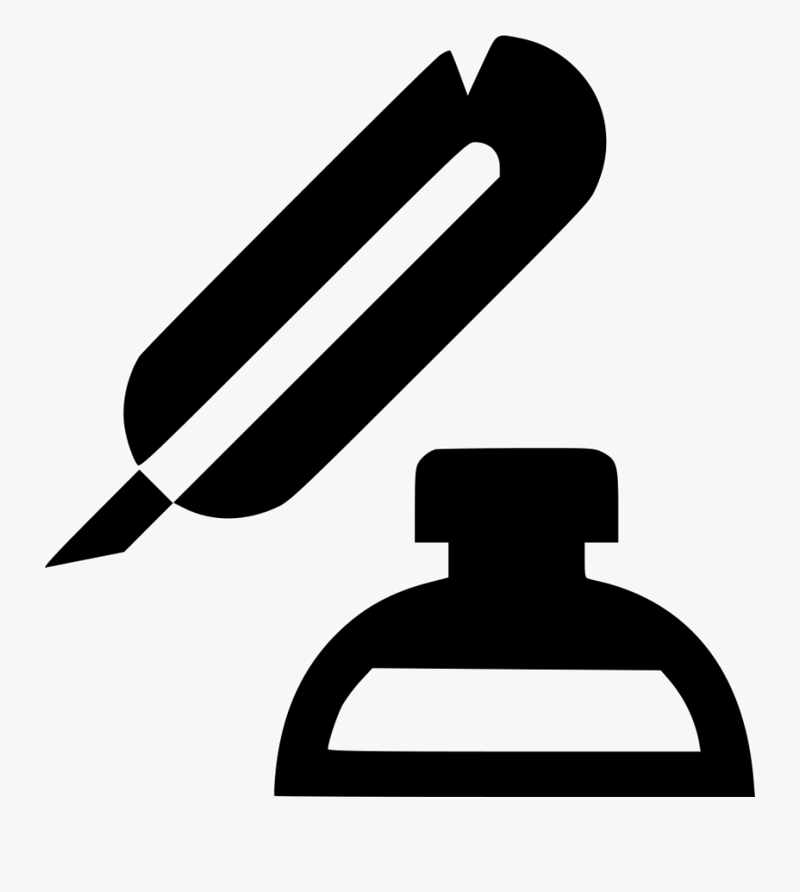 Writing Feather And Ink Bottle, Transparent Clipart