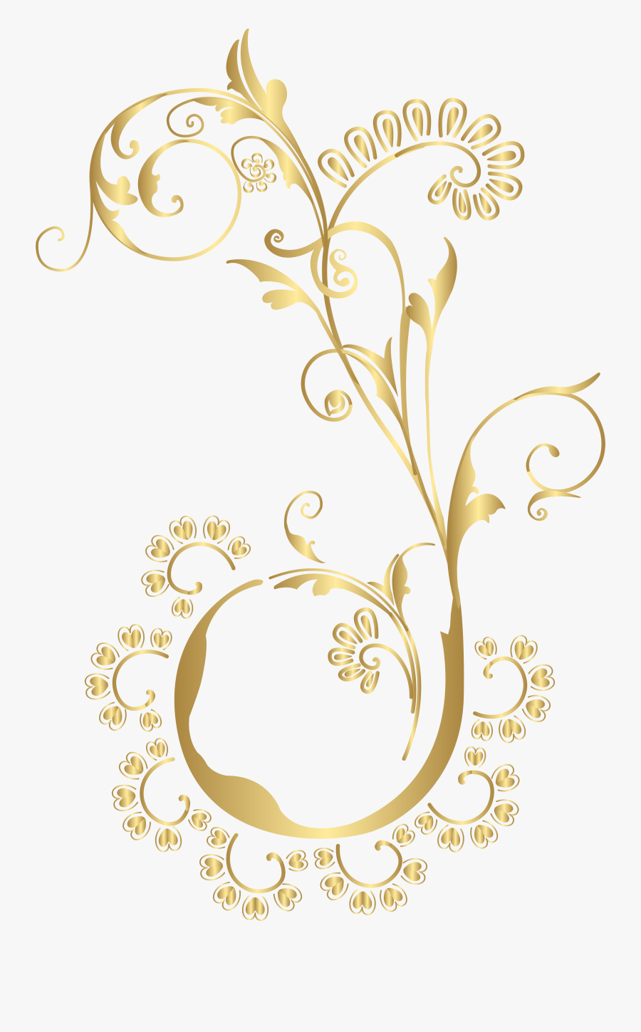 Clip Art Element Png Clip Art - Transparent Background Flower Png Gold, Transparent Clipart
