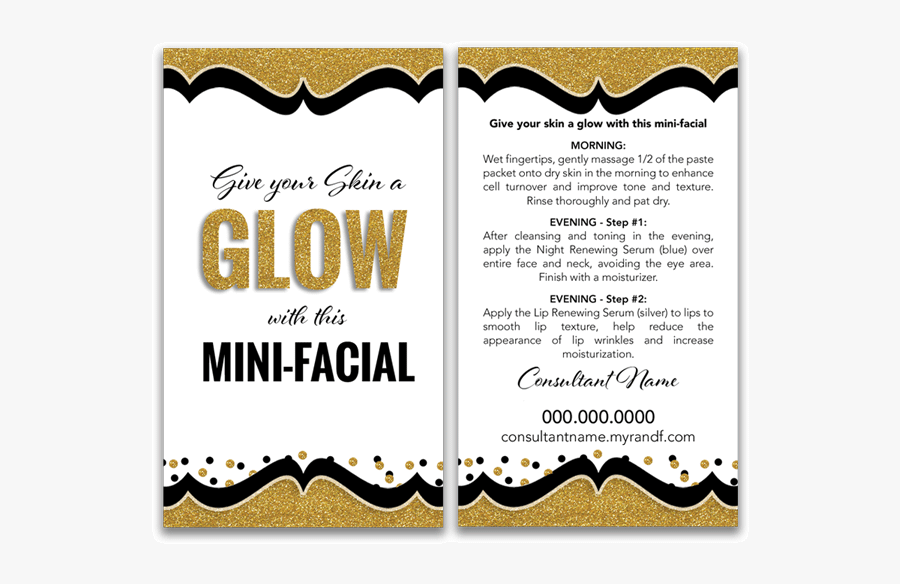 Mini Facial Glow Card, Gold, Black, White Rodan And - Calligraphy, Transparent Clipart