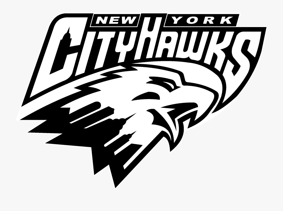 New York City Hawks Logo Black And White - Emblem, Transparent Clipart