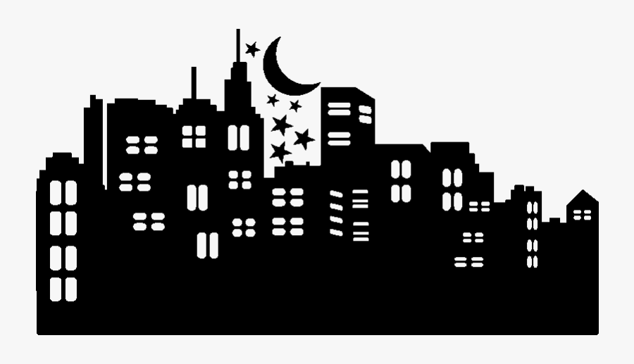 Transparent New York Skyline Clipart Black And White - Skyline Wall Decal, Transparent Clipart