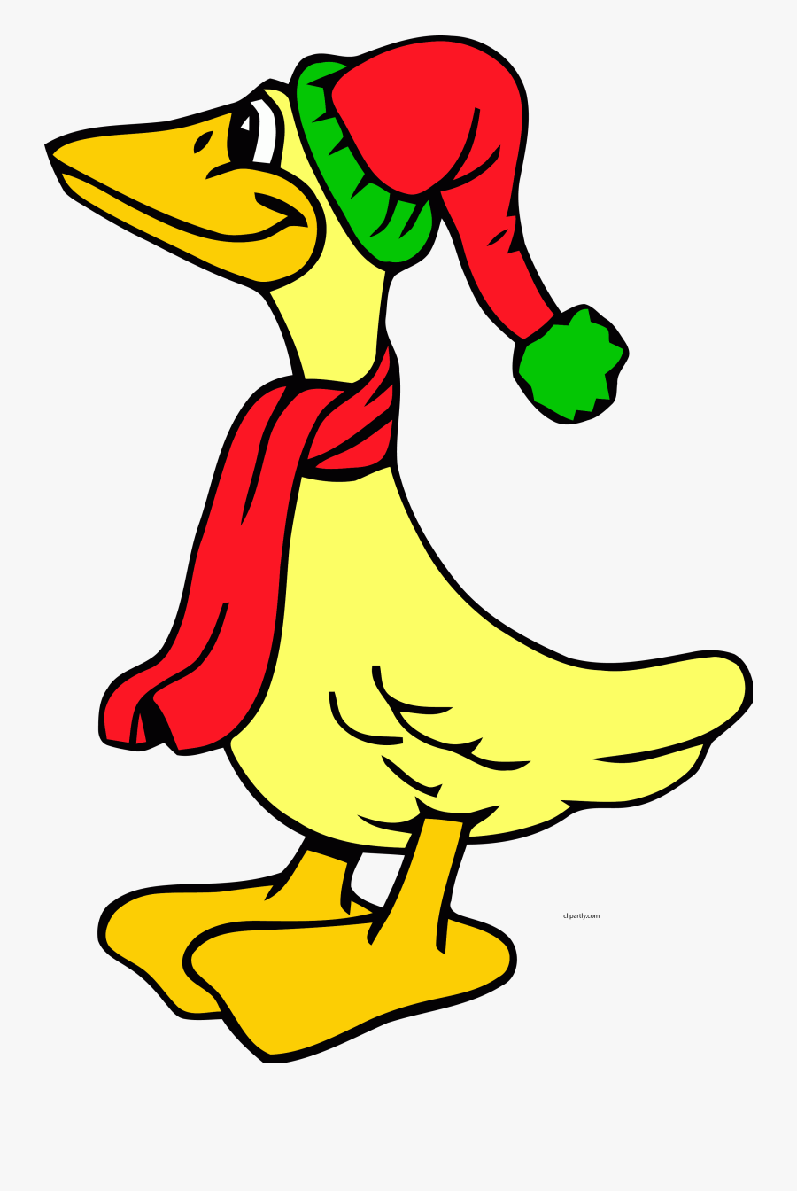 Christmas Duck Clipart , Transparent Cartoons - Duck Wearing A Scarf, Transparent Clipart