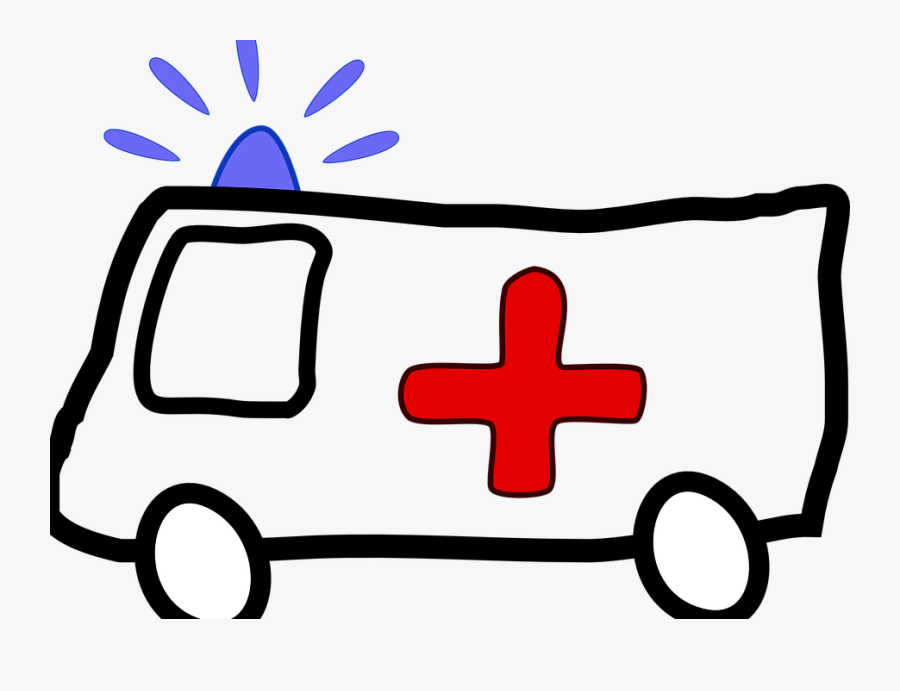 Ambulance - Van Black And White, Transparent Clipart