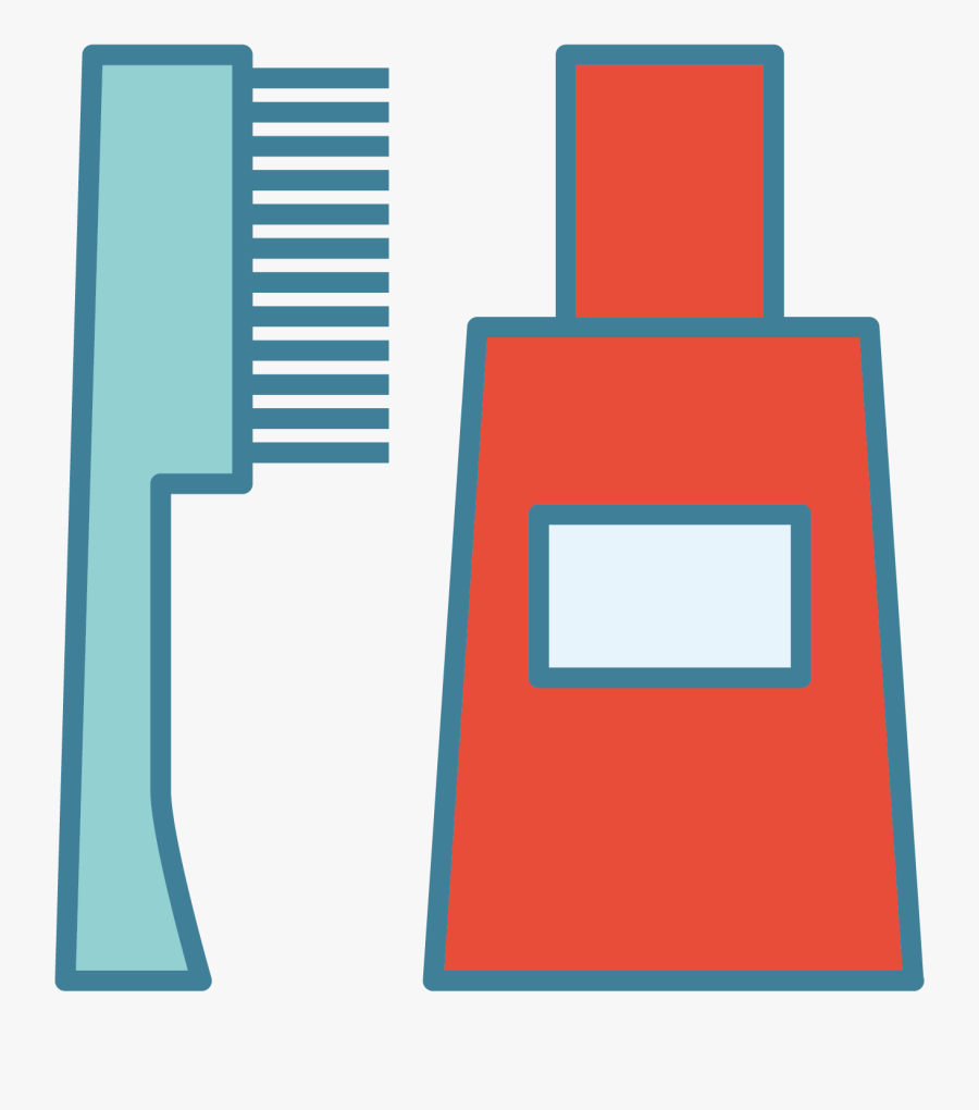 Sikat Gigi Flat Design, Transparent Clipart