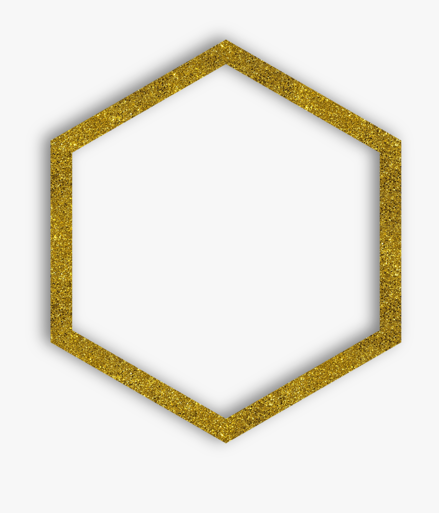 #hexagon #glitter #gold #geometric #minimalistic #geometry - Geometric Glitter Frame Png, Transparent Clipart