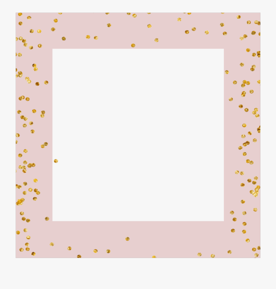 #frame #border #pink #gold #glitter #instagram #template - Picture Frame, Transparent Clipart
