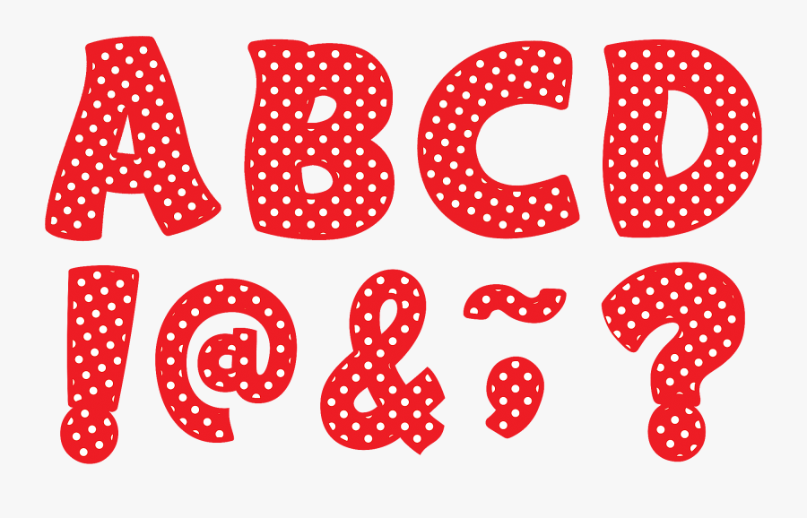 Red Polka Dots Funtastic - Black Polka Dot Letters, Transparent Clipart