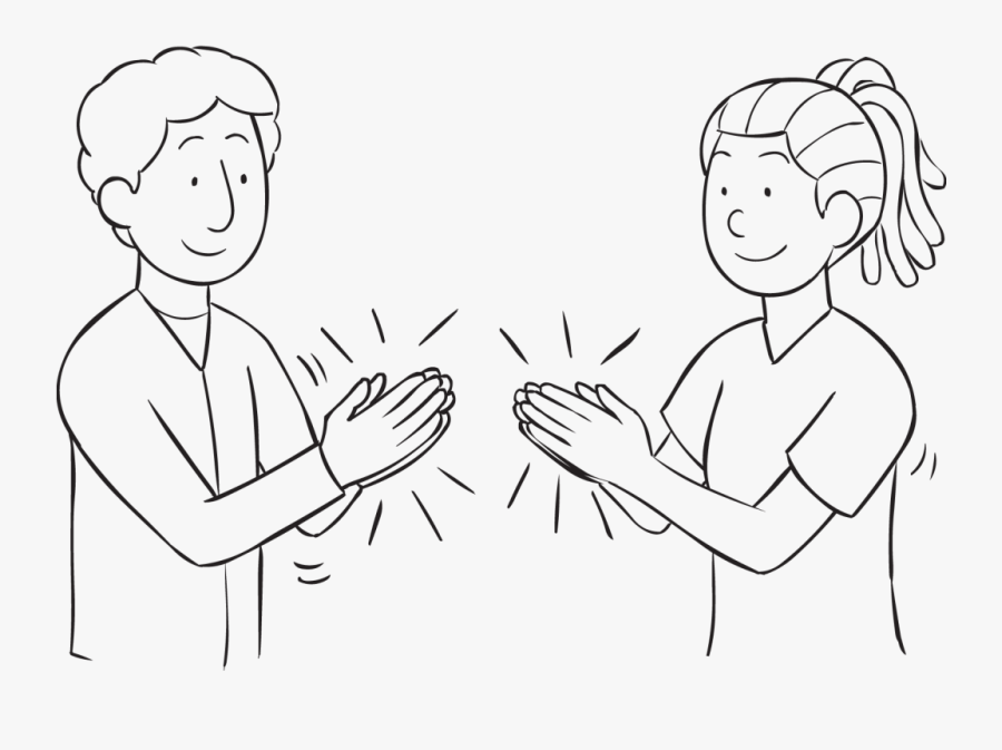 Synchro Clap - Clap Black And White, Transparent Clipart