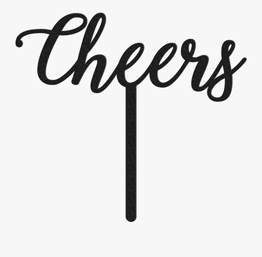 Cheers Wedding Cake Topper - Calligraphy, Transparent Clipart