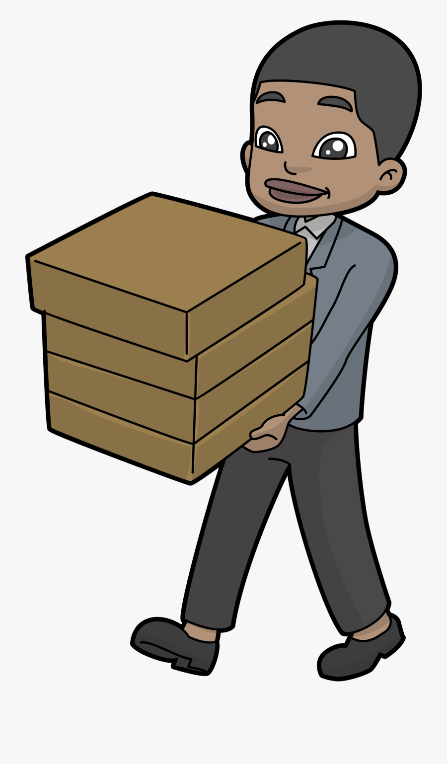 Carrying Boxes Png - Anime Guy Carrying Box, Transparent Clipart