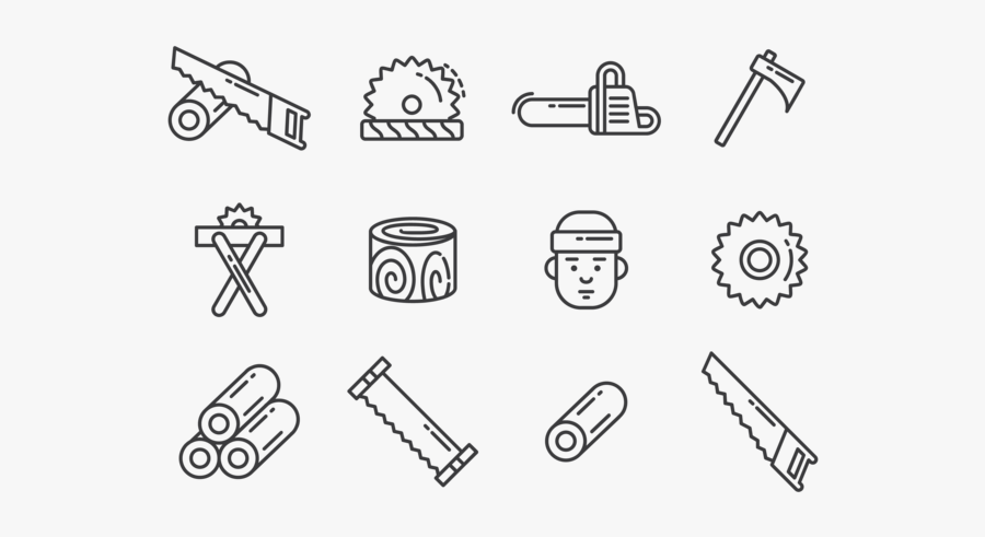 Woodcutter Icons Vector - Wood Cutter Black And White, Transparent Clipart