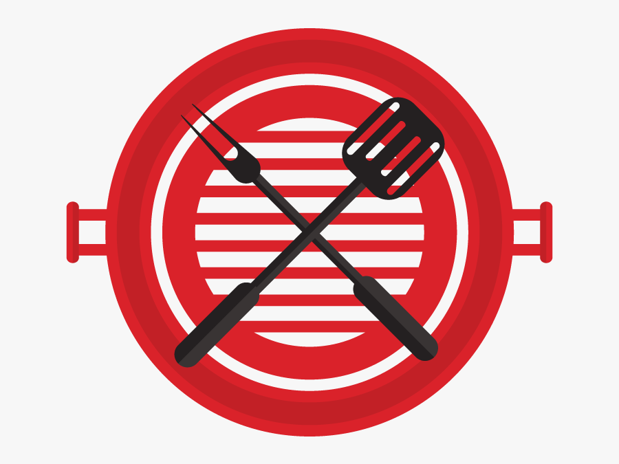 Bbq Grill Spatula Red Color Flat Circle Summer Bbq - Circle, Transparent Clipart