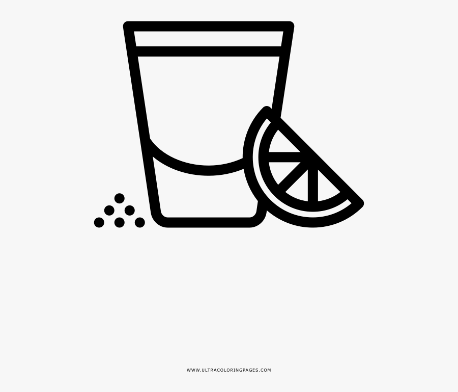 Tequila Shot Coloring Page - Shot Glas Icon, Transparent Clipart