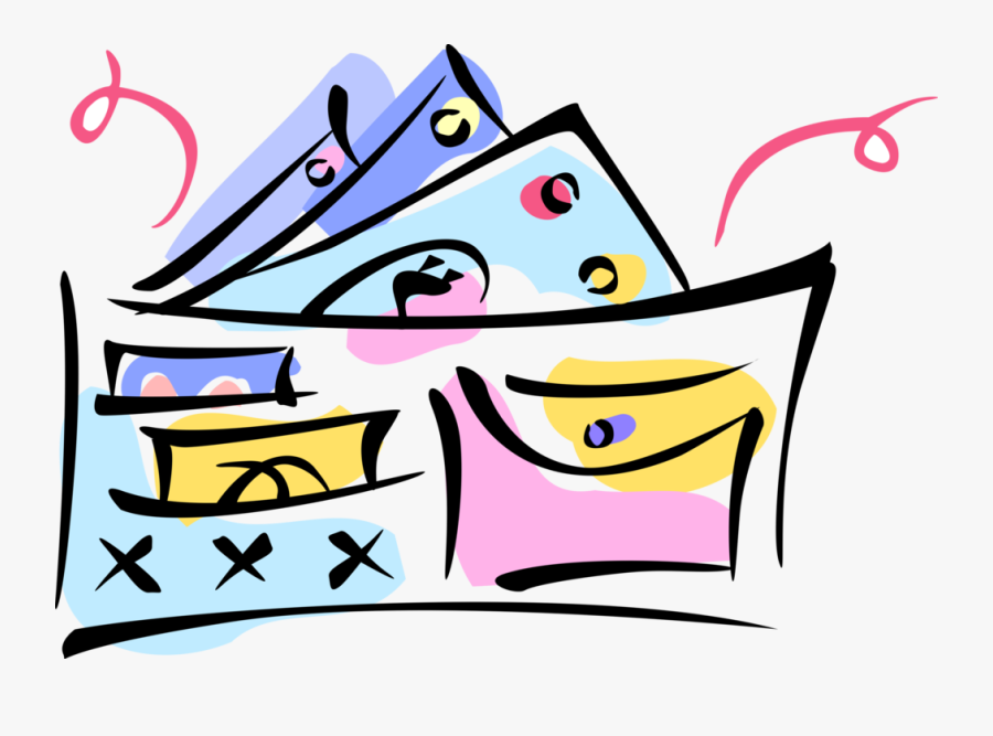 Vector Illustration Of Wallet, Pocketbook Or Billfold, Transparent Clipart