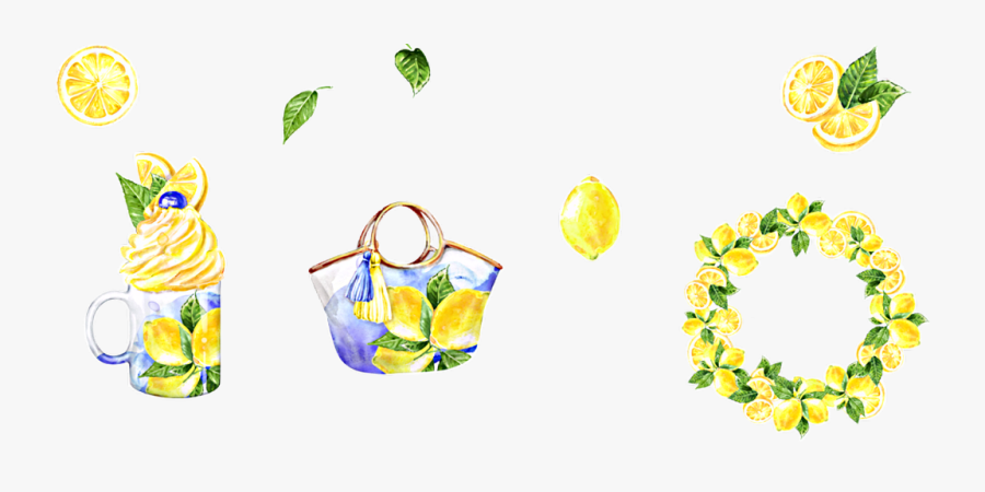 #watercolor #lemons #lemon #mint #lemonade #drink #latte - Handbag, Transparent Clipart