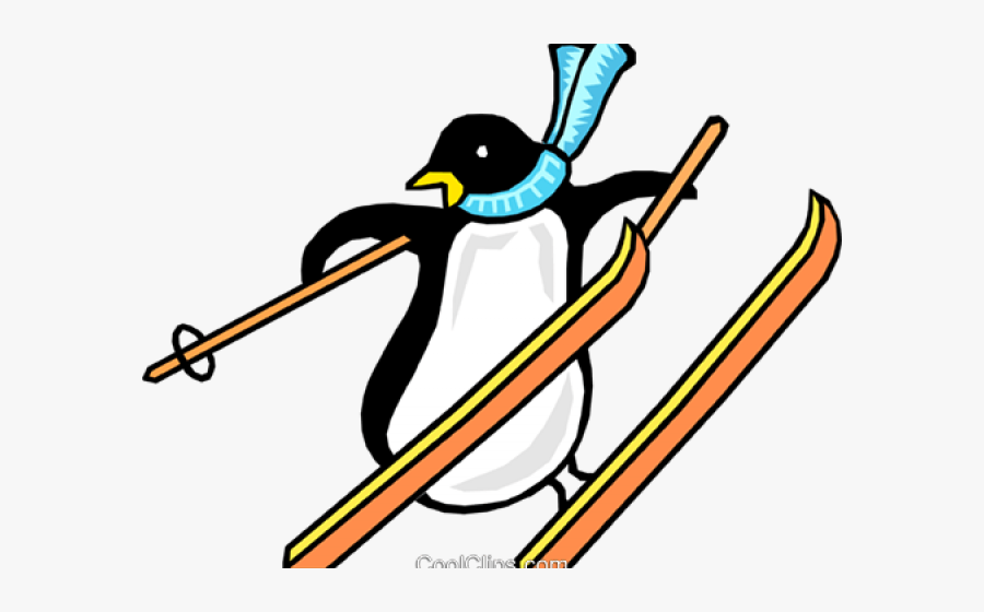 Penguin Skiing Cliparts - Penguin Skiing, Transparent Clipart