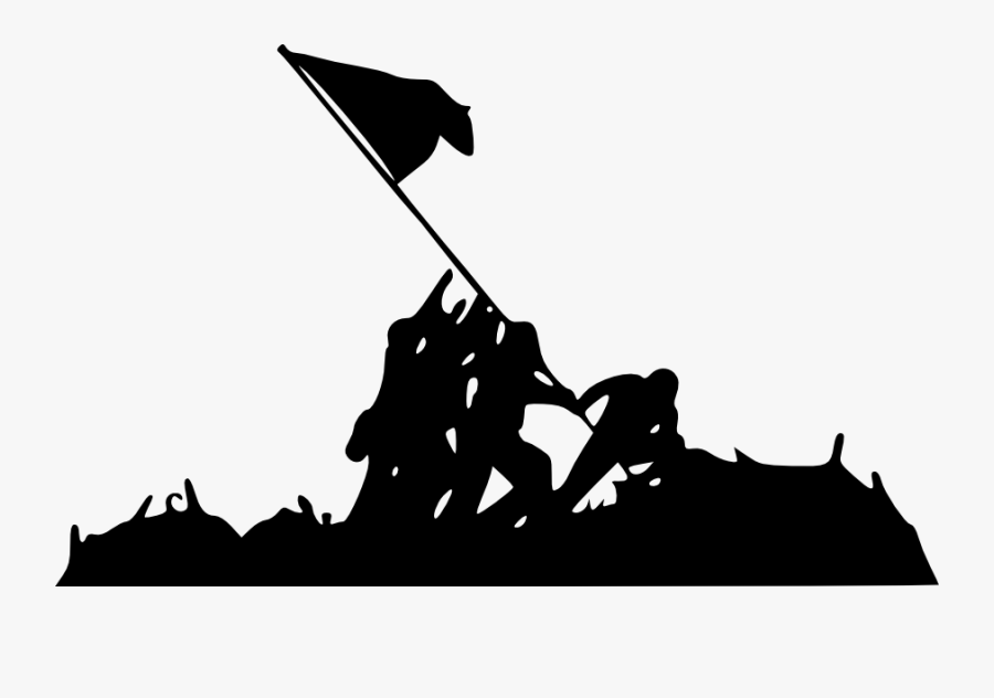 Iwo Jima Flag Silhouette, Transparent Clipart