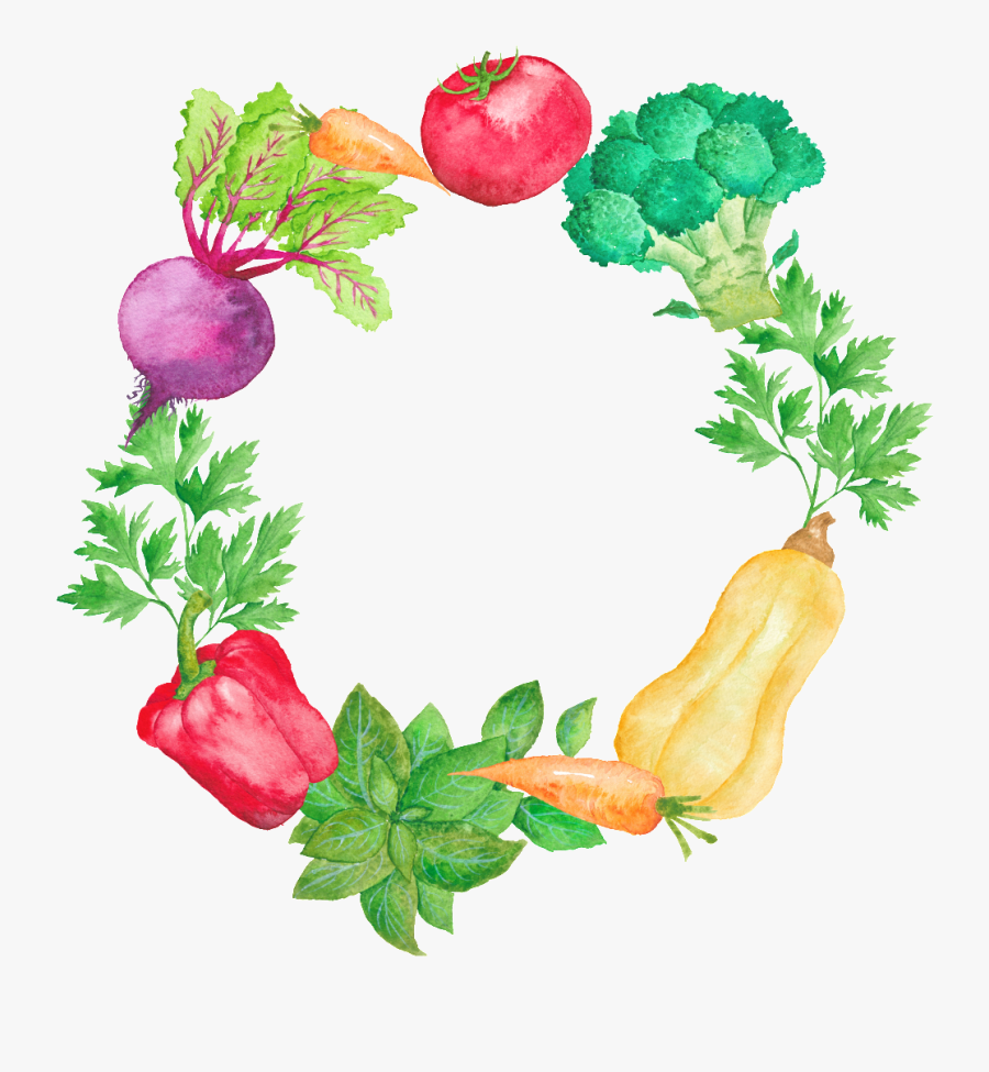 Color Pintado A Mano Cartoon Vegetales Cocina Png Transparente - Vegetales Png, Transparent Clipart