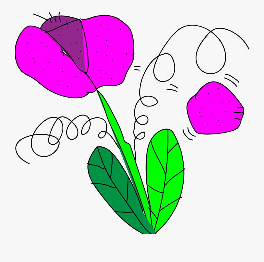 Whimsical Flowers Clip Art, Transparent Clipart