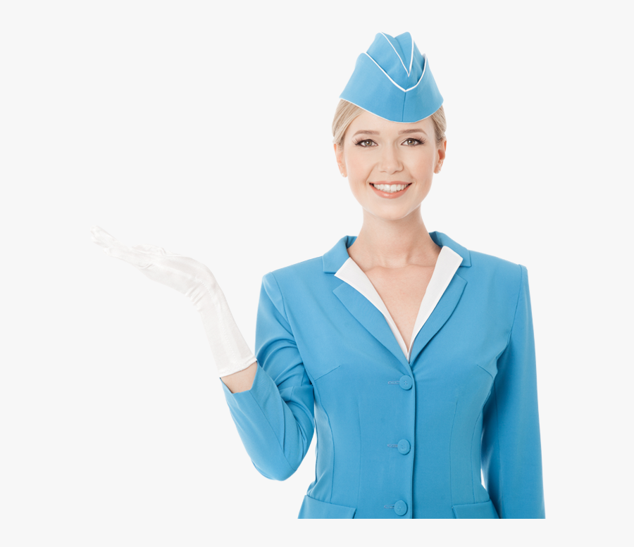 Transparent Flight Attendant Serving Clipart - Flight Attendant Transparent Background, Transparent Clipart