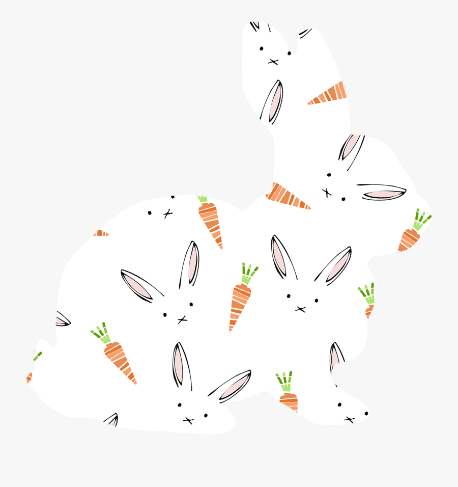 Rabbit Pattern Carrot Free Photo - Bunny And Carrot Pattern, Transparent Clipart