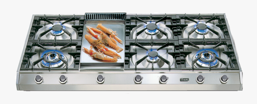 Gas Stove Png - 6 Burner Gas Hob, Transparent Clipart