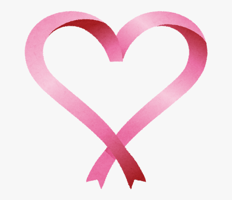 Heart Awareness Ribbon Pink Ribbon - Pink Ribbon Heart Png, Transparent Clipart