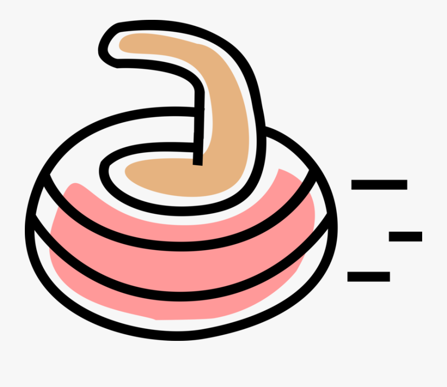 Vector Illustration Of Curler Curling Granite Stone, Transparent Clipart