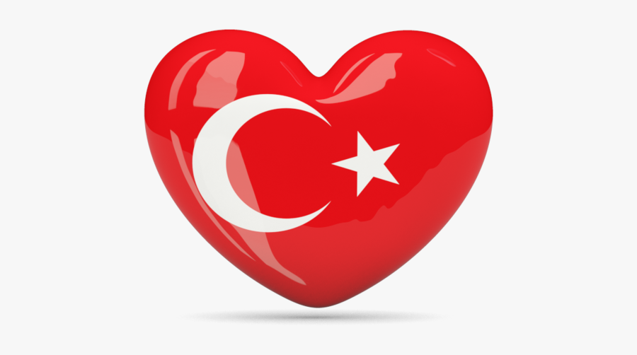 Turkey Flag Heart - Turkish Flag Heart Png, Transparent Clipart
