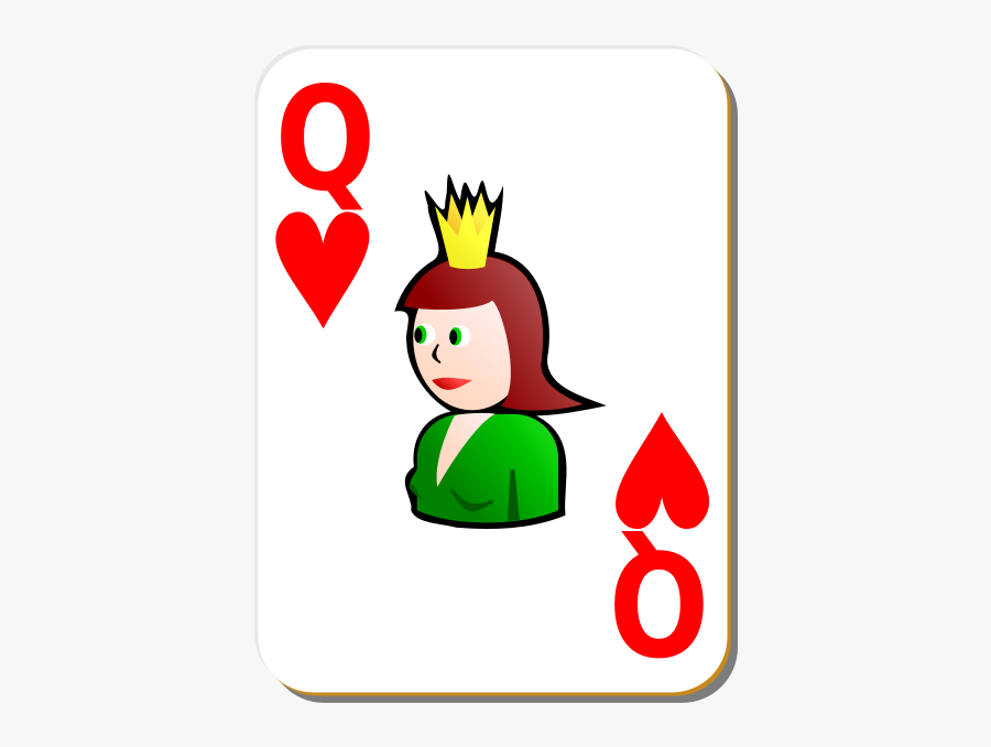 Queen Of Hearts Vector Image - Queen Card Clipart, Transparent Clipart