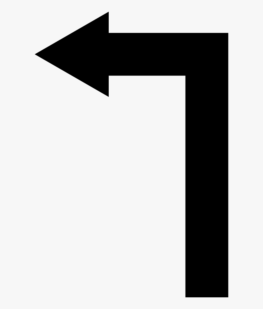 Arrow Straight Angle Turning To Left Comments Clipart - Arrow Straight And Left, Transparent Clipart
