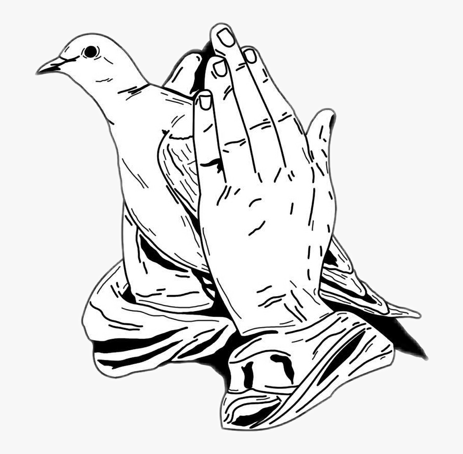 Transparent Worship Hands Png - Praying Hands With Dove, Transparent Clipart