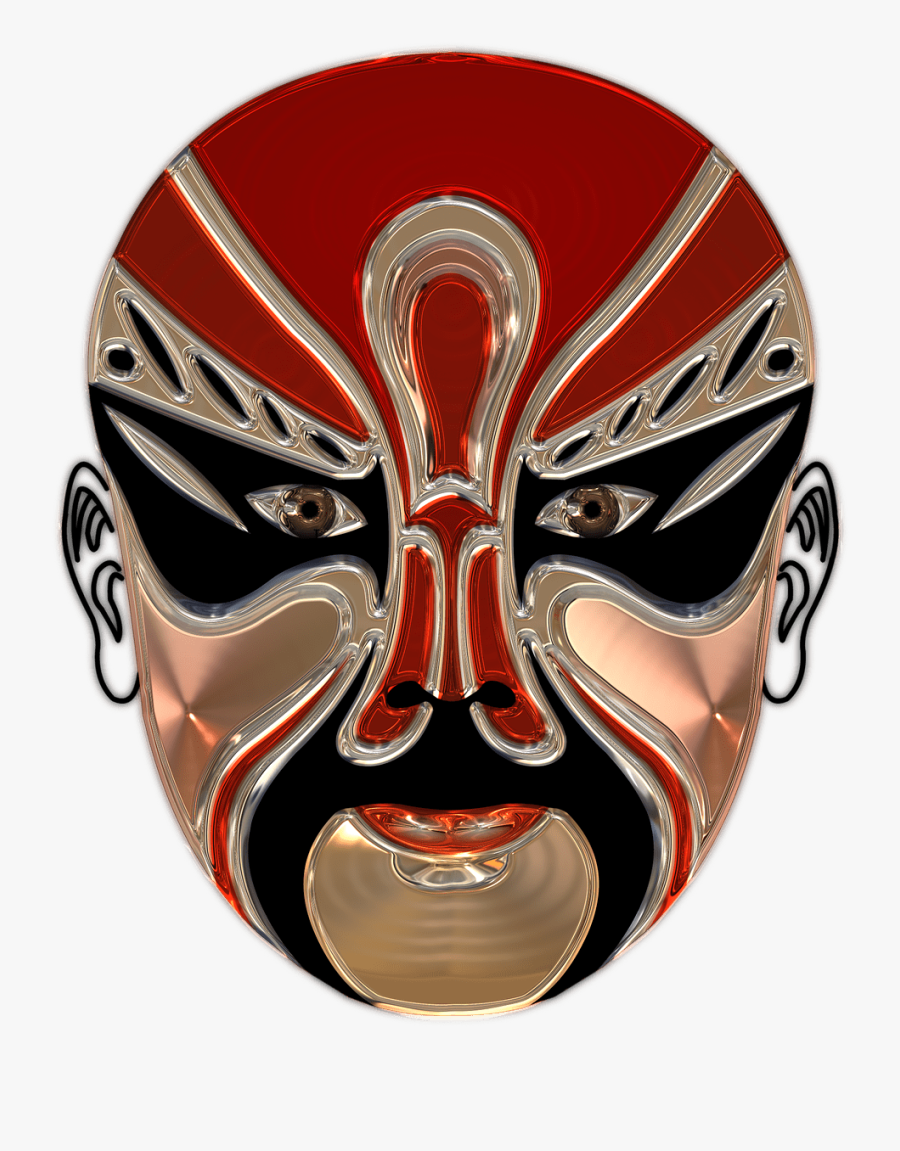 Chinese Opera Red Mask - 京剧 脸谱 图片, Transparent Clipart