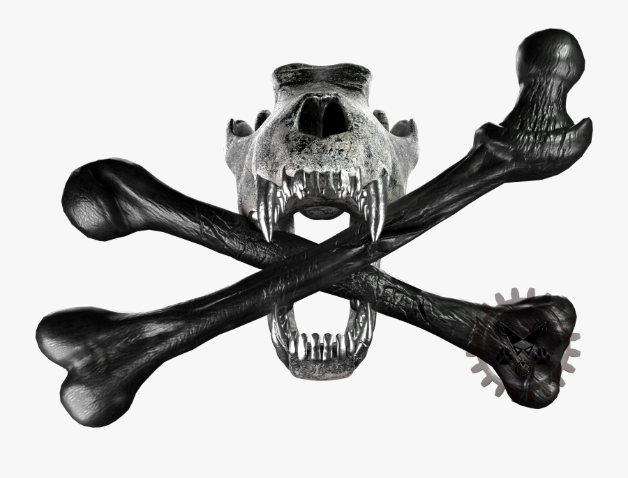 Skull And Crossbones Skull And Bones Arctic Wolf Black - Wolf Skull And Crossbones, Transparent Clipart