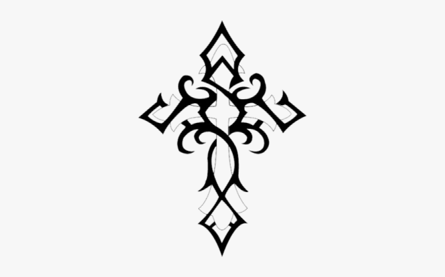 Gothic Tattoos Clipart Vine - Cross Tattoo Designs, Transparent Clipart
