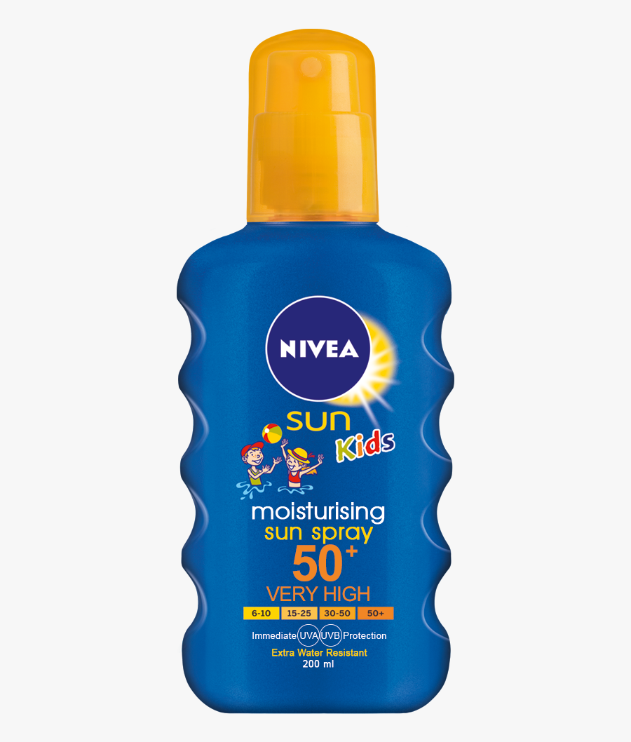 Kid"s Coloured Sun Spray - Nivea Sun Protect & Moisture Spray Spf 50+, Transparent Clipart