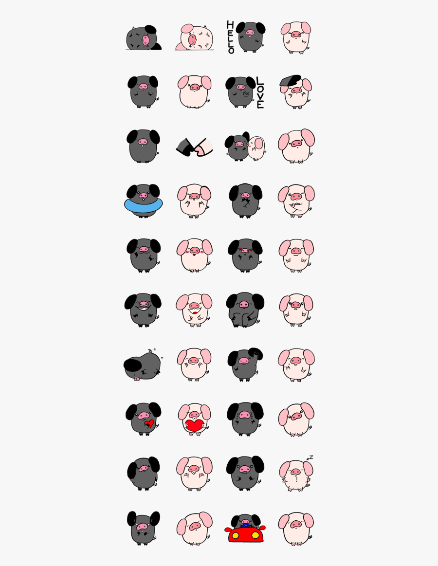 Black And White Pigs , Transparent Cartoons, Transparent Clipart