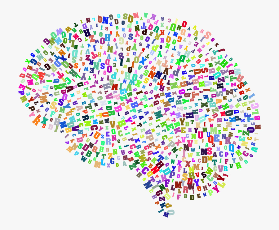 Alphabet Brain Prismatic - Artificial Intelligence Brain Cartoon, Transparent Clipart