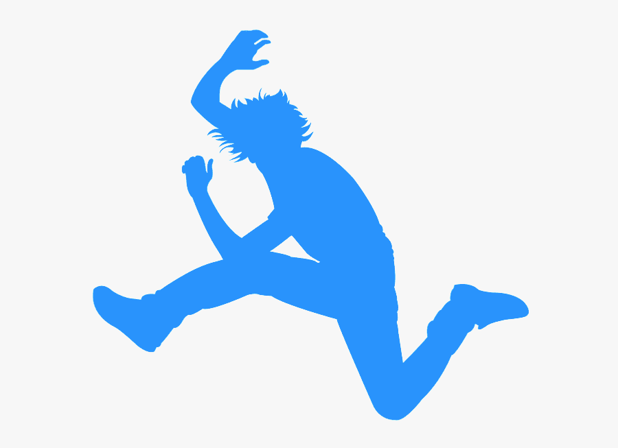 Silhouette Jumping Blue Png, Transparent Clipart