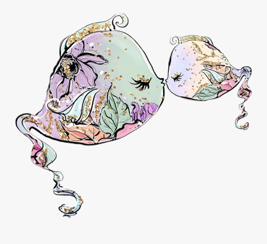 #watercolor #kiss #love #fishes #fish #mother #father, Transparent Clipart