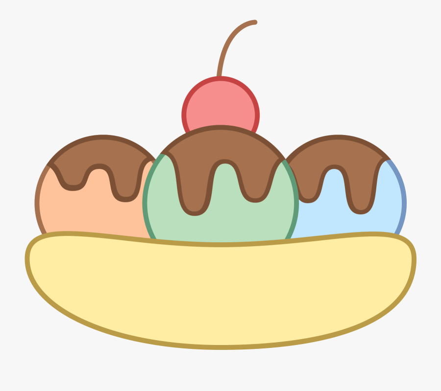 Banana Split Icon Clipart , Png Download - Banana Sundae Ice Cream Drawing, Transparent Clipart