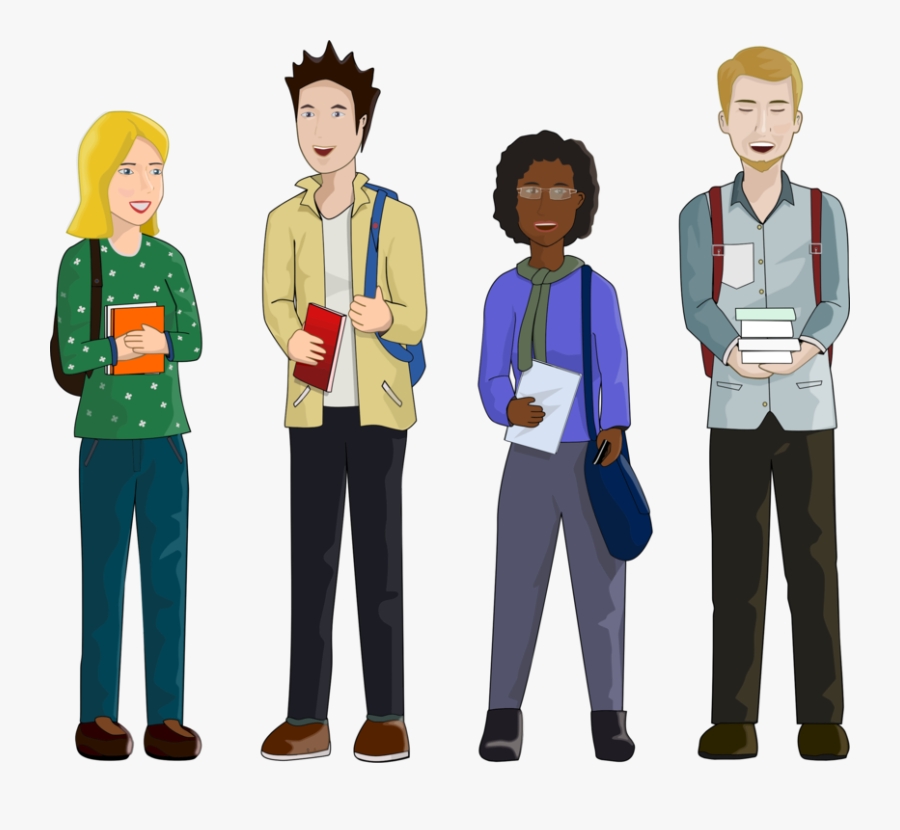 Standing,style,cartoon - Animated College Student Png, Transparent Clipart