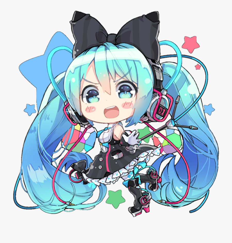 Transparent Hatsune Miku Clipart - Miku Hatsune Anime Chibi, Transparent Clipart
