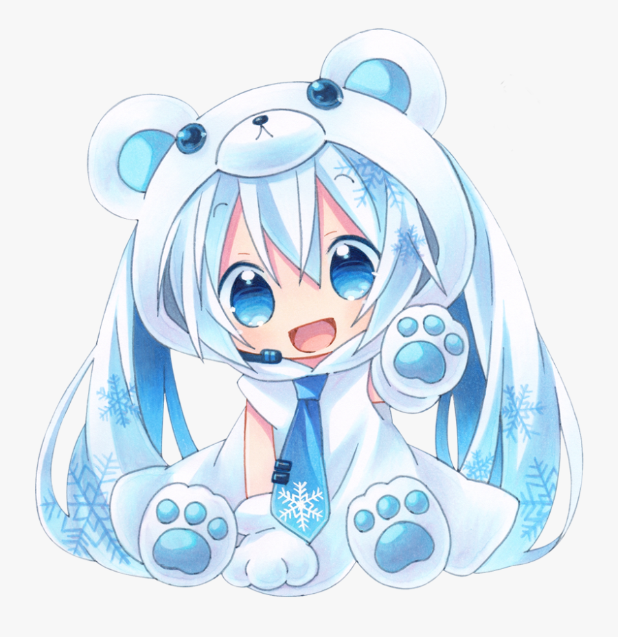 #hatsunemiku 
#hatsune 
#miku
#snowmiku 
#vocaloid - Hatsune Miku Cute Chibi, Transparent Clipart