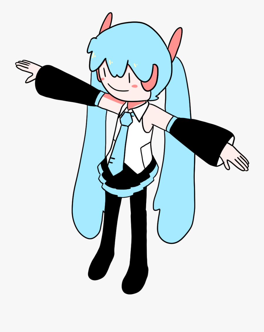 Hatsune Miku T Pose, Transparent Clipart