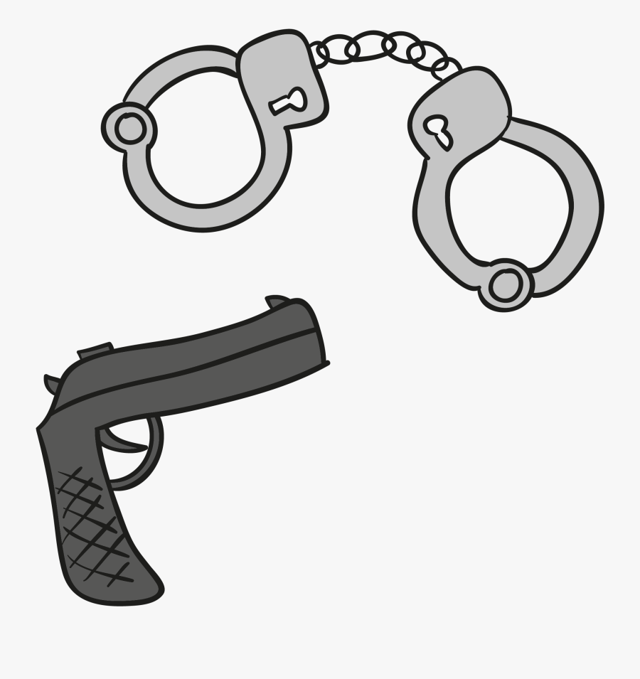 Vector Handcuffs And Gun Png Download - 8th Amendment Drawing Easy, Transparent Clipart