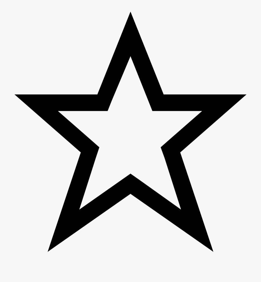 Logo Service Management Business Building - Stencil Star Black Outline, Transparent Clipart