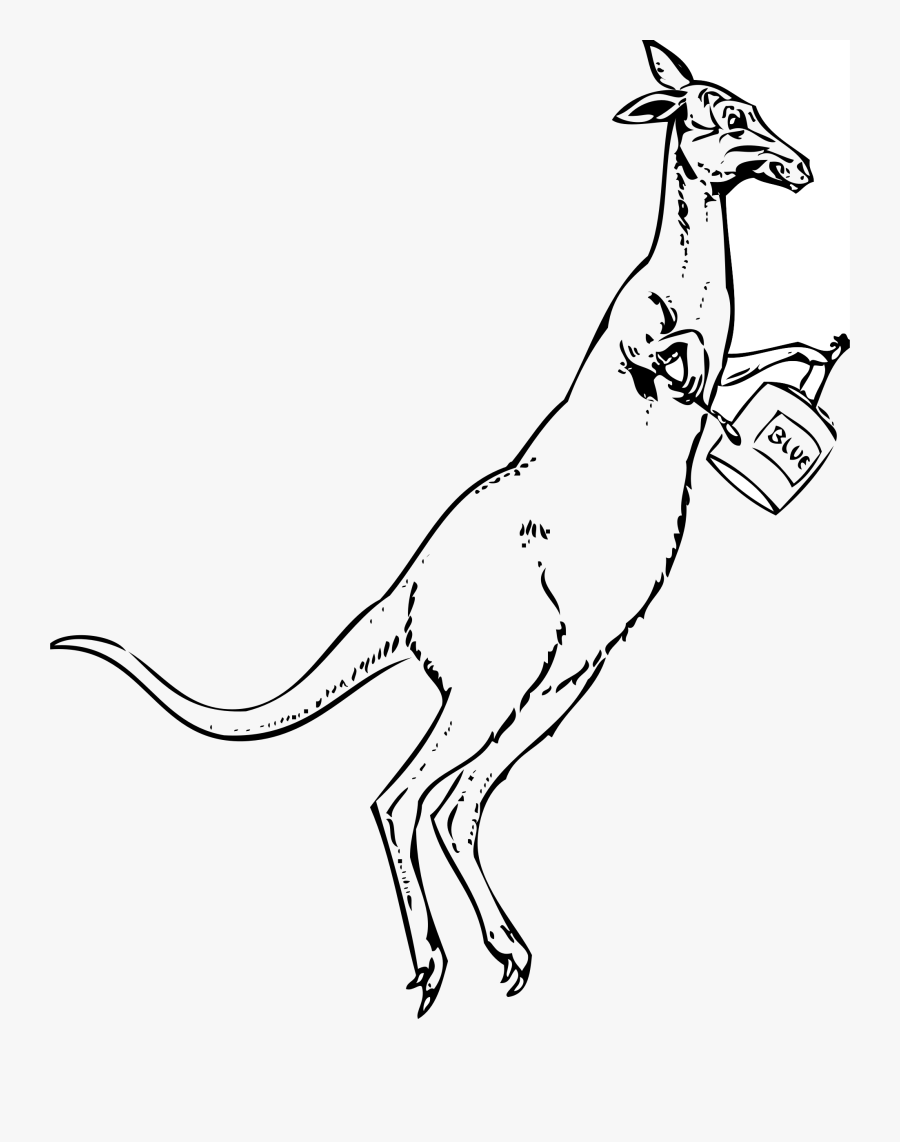 Transparent Paintbrush Clipart - Cartoon Kangaroo, Transparent Clipart