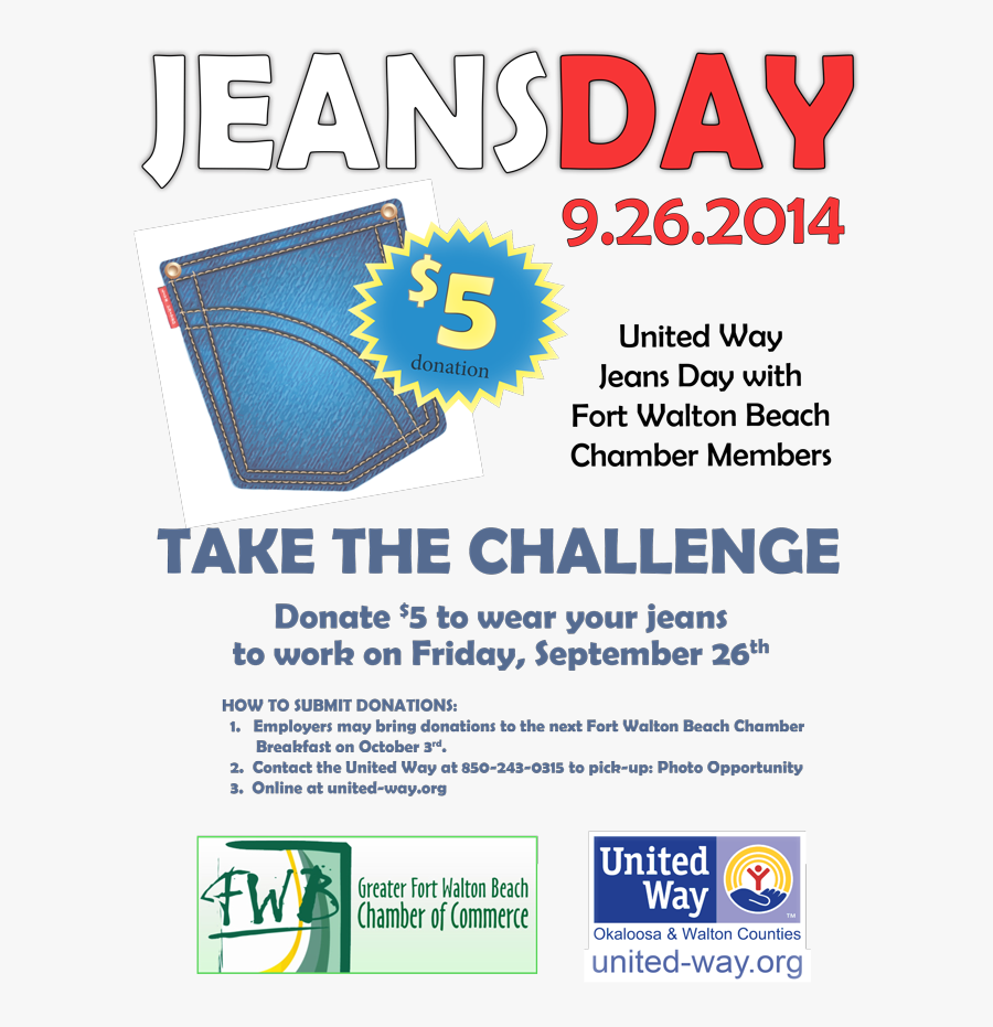 Jeans Day - Work Jeans Day Flyer, Transparent Clipart